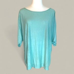 Eileen Fisher size XL NWT organic linen calypso mint green‎ color top/sweater